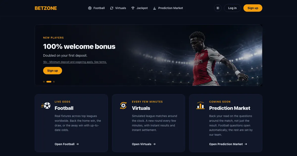 Betzone home page
